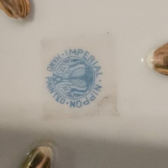 Vintage Jewelry Trinket Box Nippon Porcelain Footed Hand-Painted With Lid - Picture 6 of 7